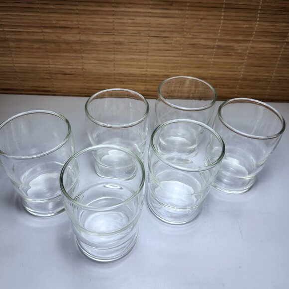 Juice Tumblers Glasses MCM Style Set of Six (6) Small 4" Tall Dominion Glass - Picture 3 of 6